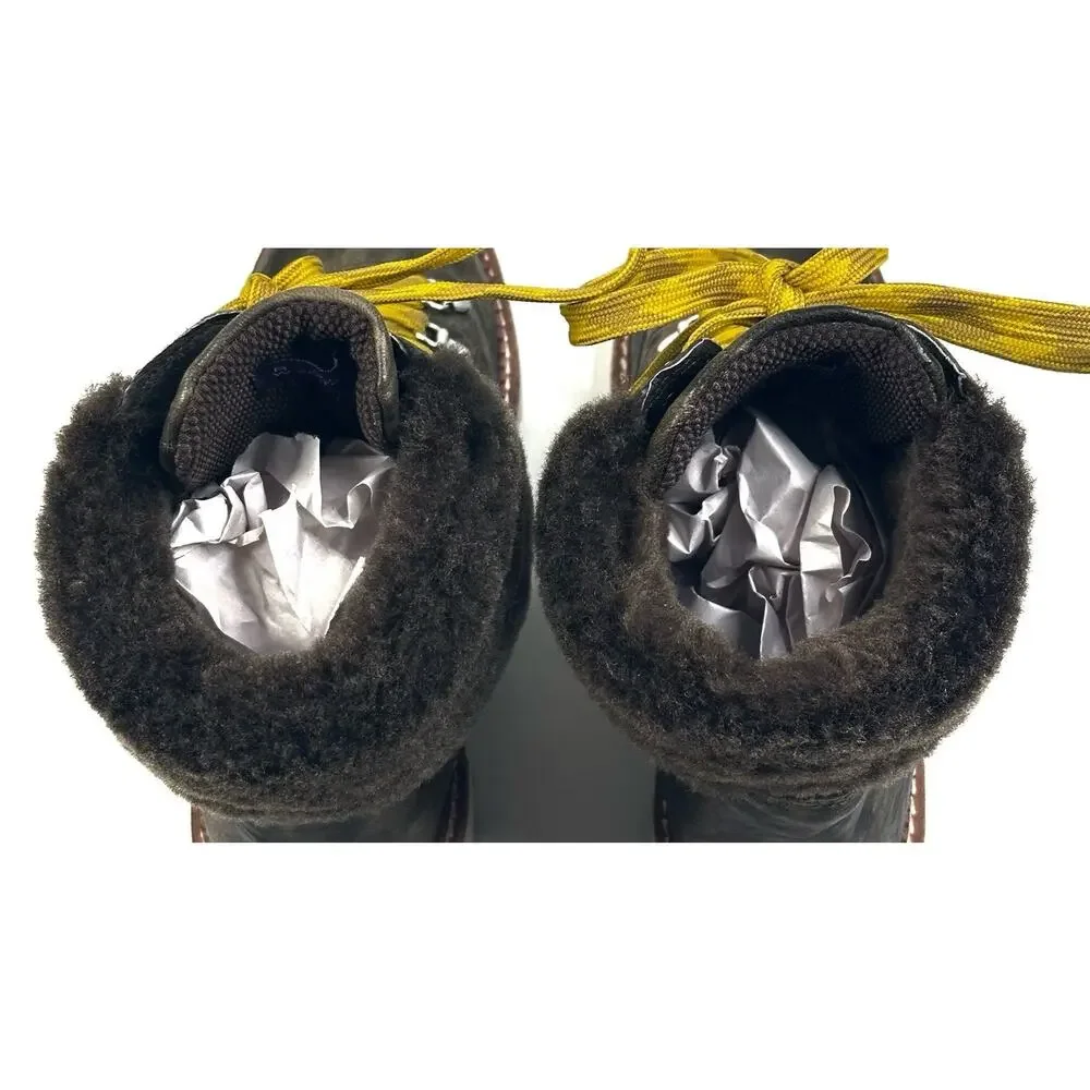 Bionica Danie Waterproof Shearling Camouflage Leather Boots Womens 7M New $190